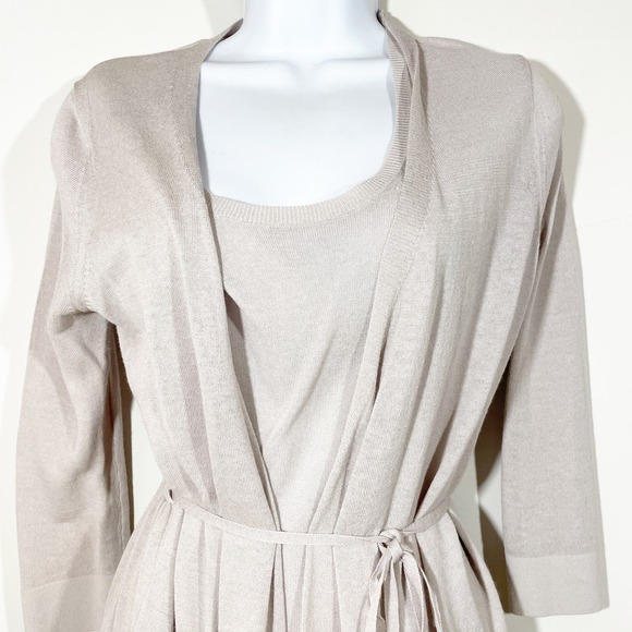 Anagram 2 Piece Belted Cardigan Sweater & Tank Beige Tan Women's Size XS - Picture 6 of 12